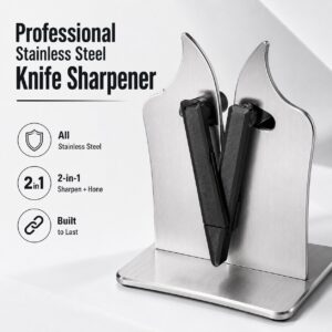 🔪Professional Stainless Steel Knife Sharpener – Fast Sharpening for Smooth, Wavy & Micro-Tooth Blades, Adjustable 11°-21°