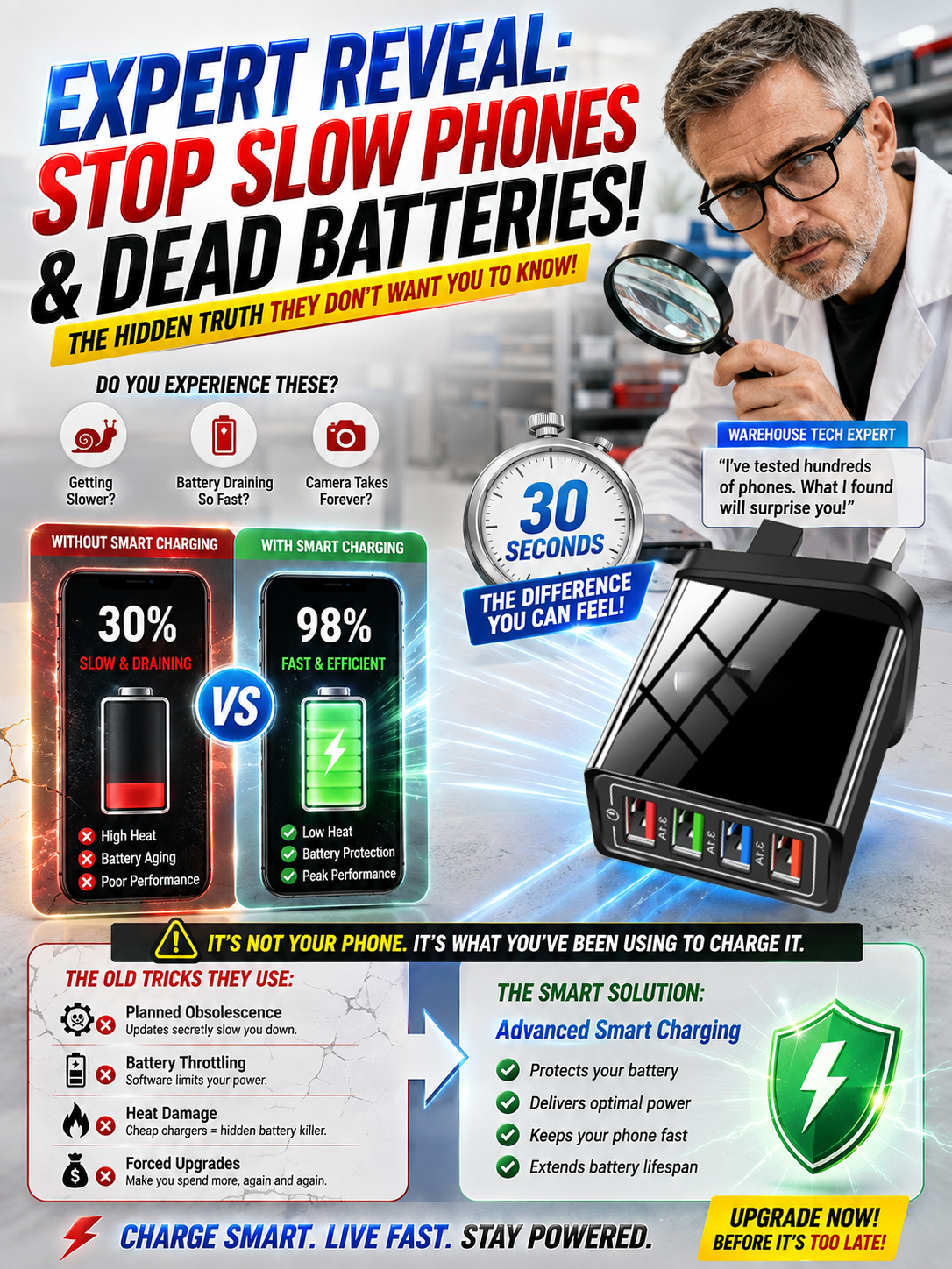 Improve Your Phone's Battery Life⚡4-in-1 Travel Charger🚀 Make your 4-year-old smartphone charge faster than a new one - detail 3