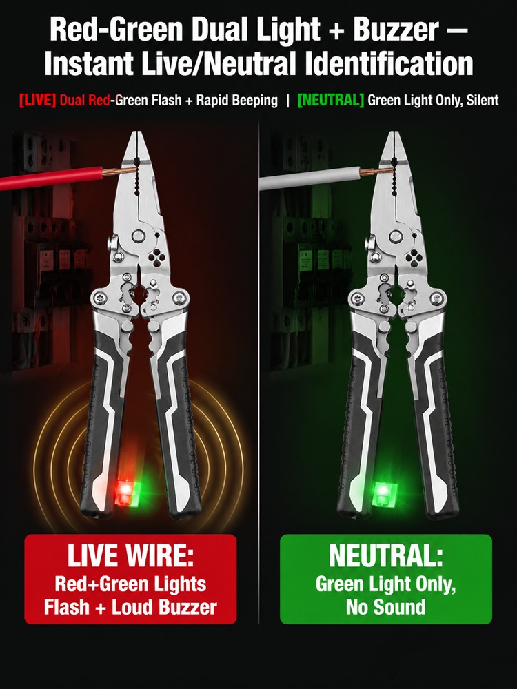 ⚡ ONE TOOL. TEN FUNCTIONS. ALMOST EVERY WIRING JOB COVERED. 🔥 The Master-Grade 10-in-1 Voltage Tester & Wire Stripper Built to Test, Strip, Cut, Grip and Troubleshoot Faster — So You Stop Switching Tools Every 30 Seconds. 🛠️⚡ - detail 10