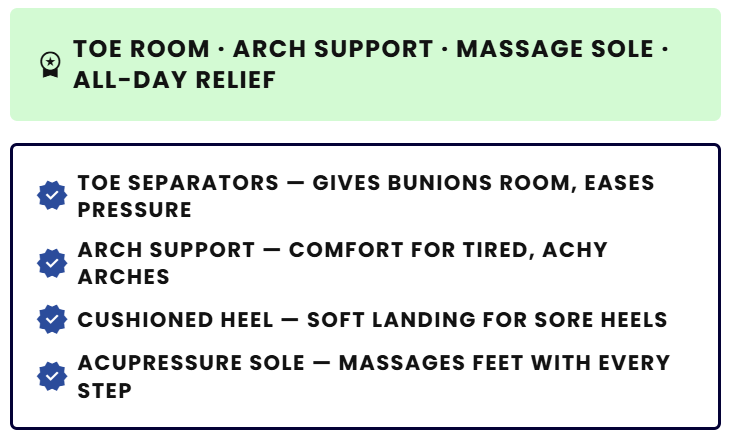 🦶 4-IN-1 FOOT RELIEF|TOE ROOM · ARCH SUPPORT · MASSAGE · CUSHIONING ✨ - detail 1