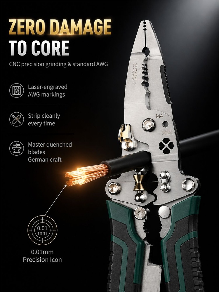 ⚡ ONE TOOL. TEN FUNCTIONS. ALMOST EVERY WIRING JOB COVERED. 🔥 The Master-Grade 10-in-1 Voltage Tester & Wire Stripper Built to Test, Strip, Cut, Grip and Troubleshoot Faster — So You Stop Switching Tools Every 30 Seconds. 🛠️⚡ - detail 18