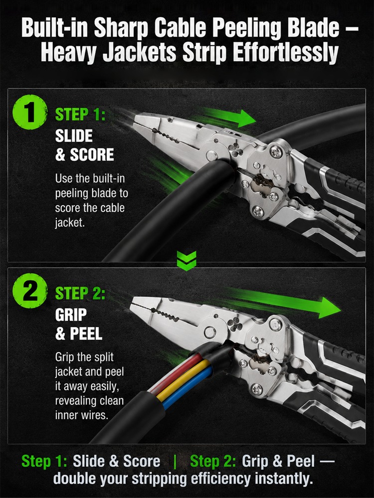 ⚡ ONE TOOL. TEN FUNCTIONS. ALMOST EVERY WIRING JOB COVERED. 🔥 The Master-Grade 10-in-1 Voltage Tester & Wire Stripper Built to Test, Strip, Cut, Grip and Troubleshoot Faster — So You Stop Switching Tools Every 30 Seconds. 🛠️⚡ - detail 19