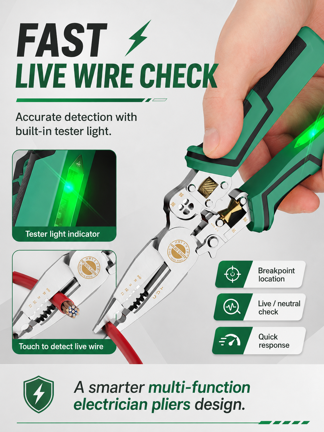 ⚡ ONE TOOL. TEN FUNCTIONS. ALMOST EVERY WIRING JOB COVERED. 🔥 The Master-Grade 10-in-1 Voltage Tester & Wire Stripper Built to Test, Strip, Cut, Grip and Troubleshoot Faster — So You Stop Switching Tools Every 30 Seconds. 🛠️⚡ - detail 22