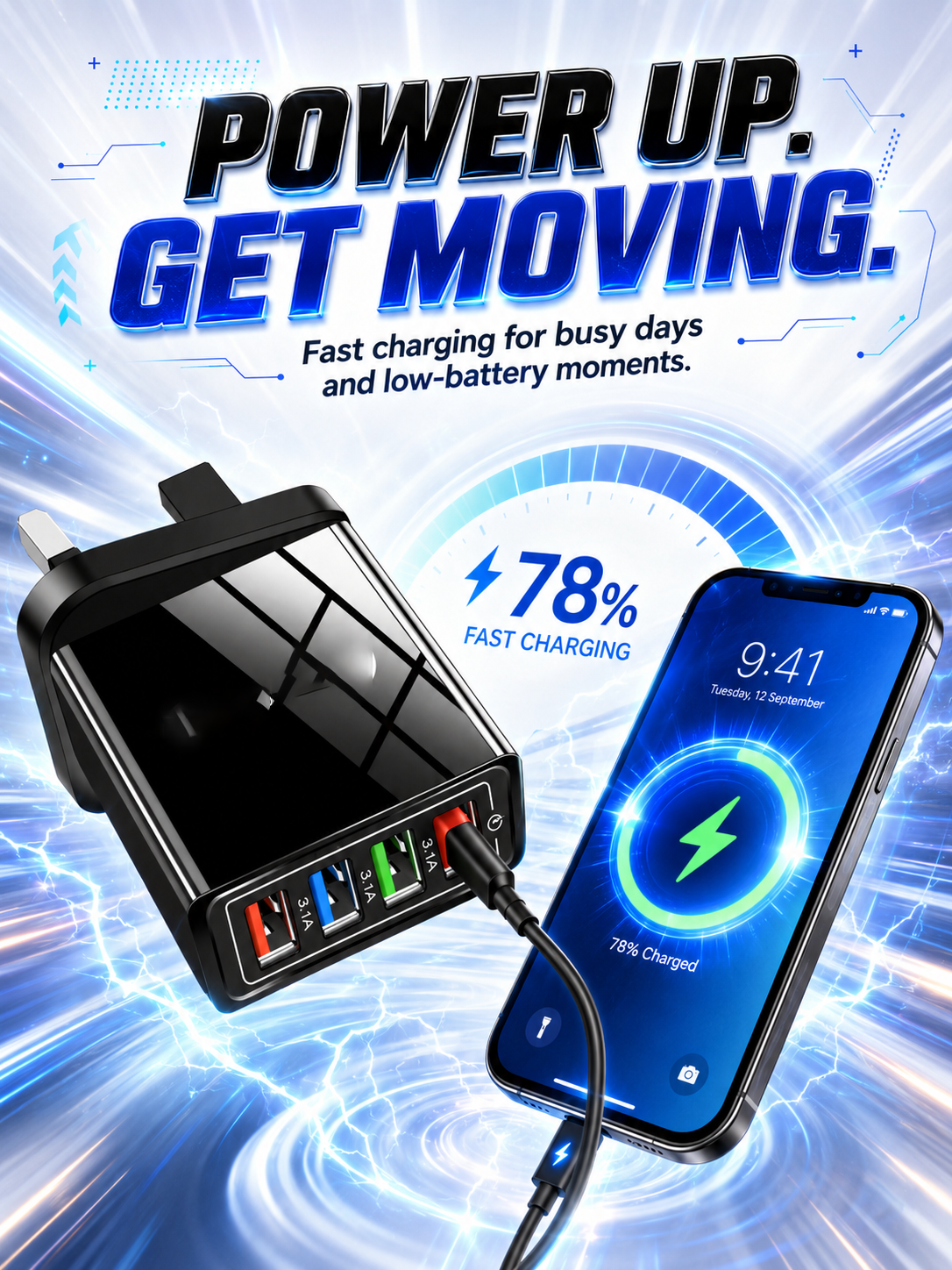 Improve Your Phone's Battery Life⚡4-in-1 Travel Charger🚀 Make your 4-year-old smartphone charge faster than a new one - detail 9