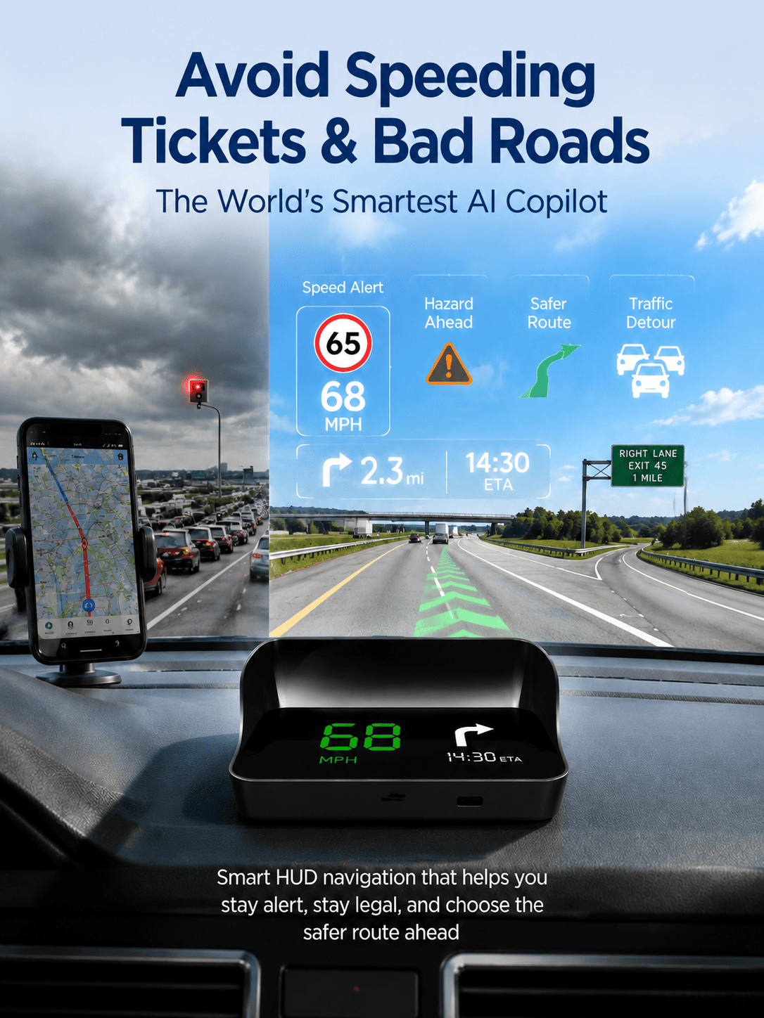 【Smart In-Car HUD Co-Pilot】Works on Sedans, SUVs, Pickups, RVs, and More! - detail 18