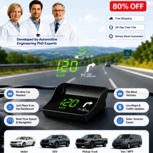 【Smart In-Car HUD Co-Pilot】Works on Sedans, SUVs, Pickups, RVs, and More!