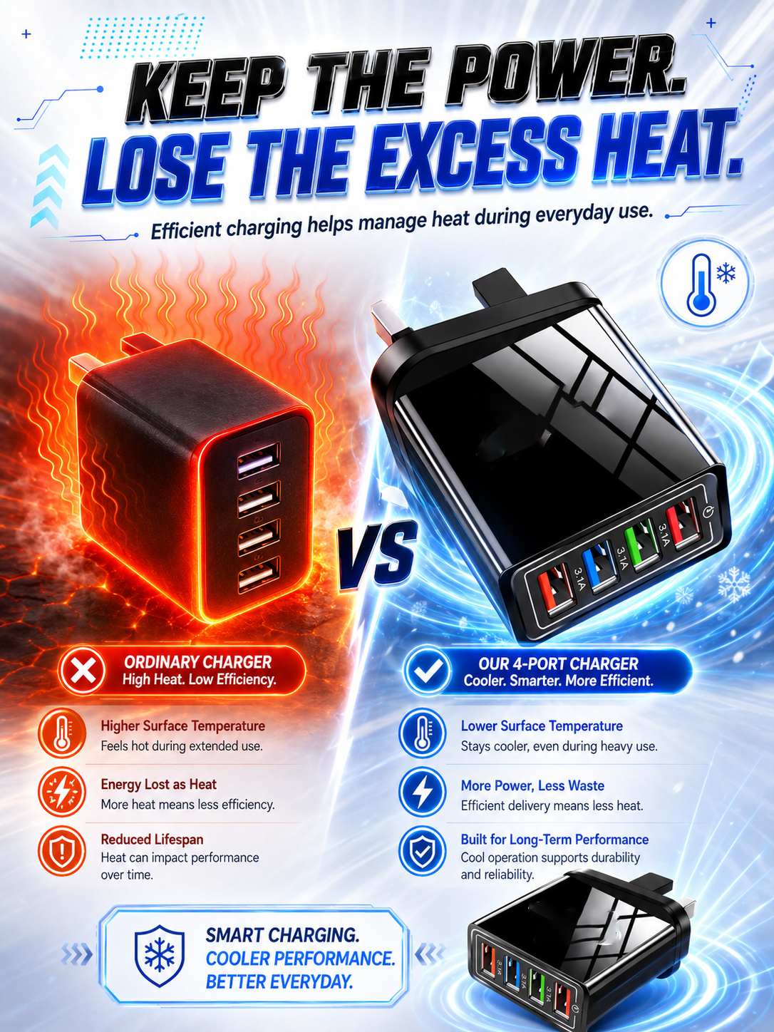 Improve Your Phone's Battery Life⚡4-in-1 Travel Charger🚀 Make your 4-year-old smartphone charge faster than a new one - detail 12