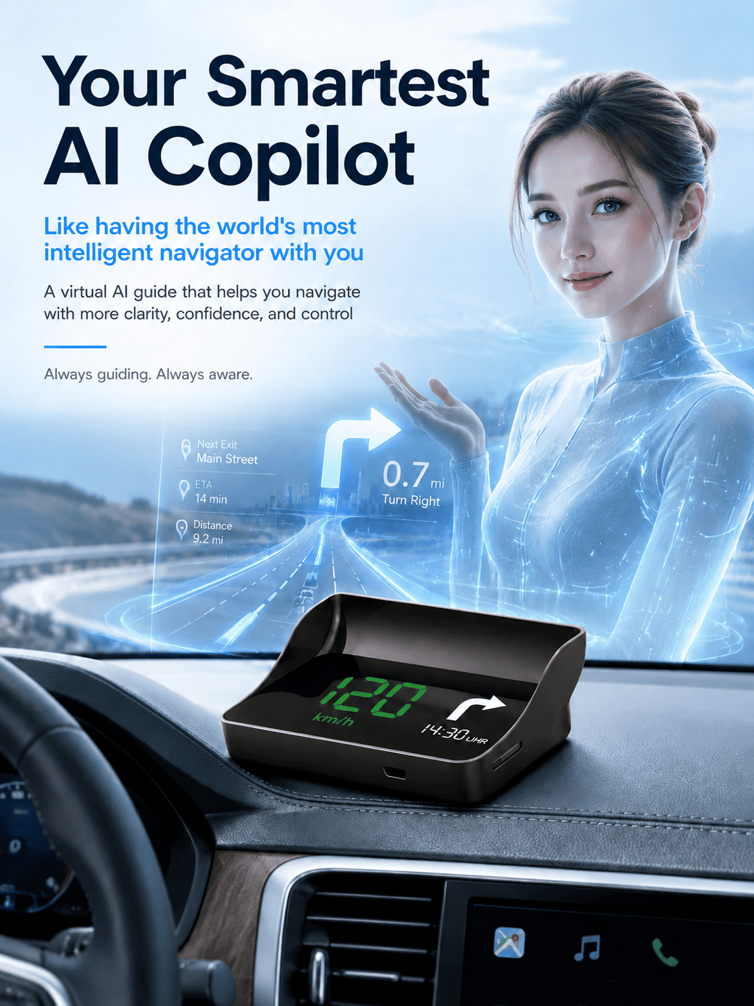 【Smart In-Car HUD Co-Pilot】Works on Sedans, SUVs, Pickups, RVs, and More! - detail 6