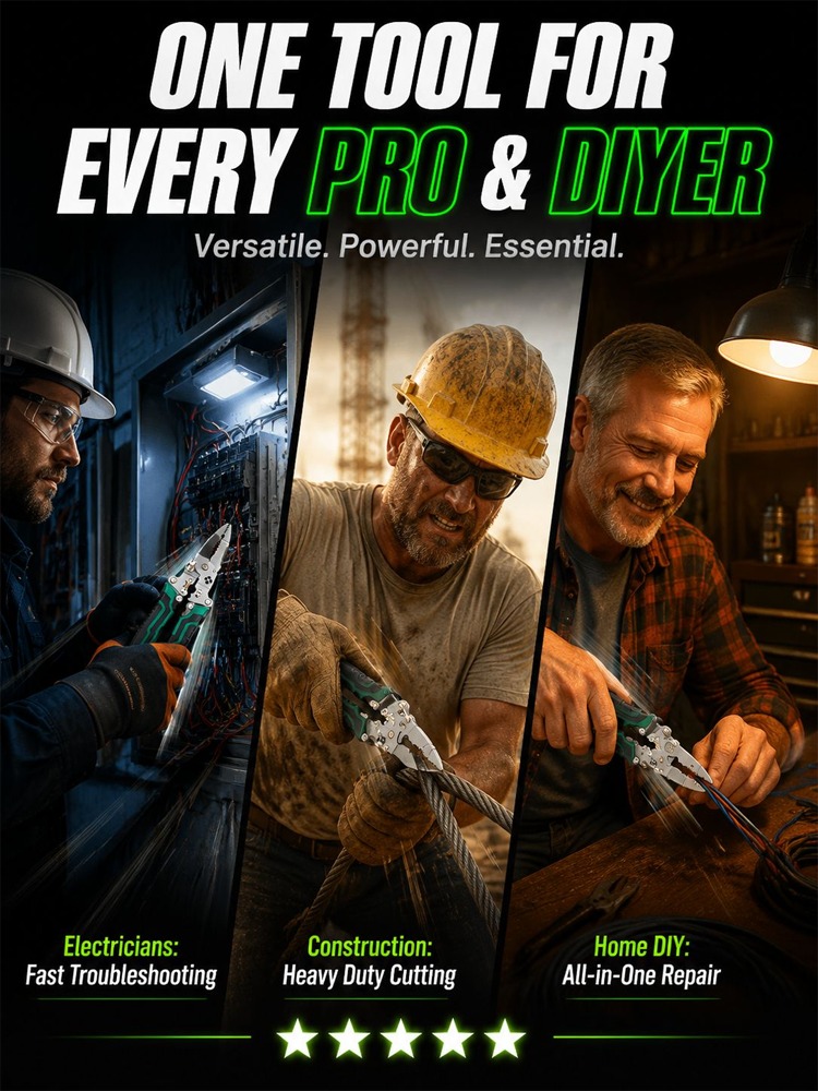 ⚡ ONE TOOL. TEN FUNCTIONS. ALMOST EVERY WIRING JOB COVERED. 🔥 The Master-Grade 10-in-1 Voltage Tester & Wire Stripper Built to Test, Strip, Cut, Grip and Troubleshoot Faster — So You Stop Switching Tools Every 30 Seconds. 🛠️⚡ - detail 9