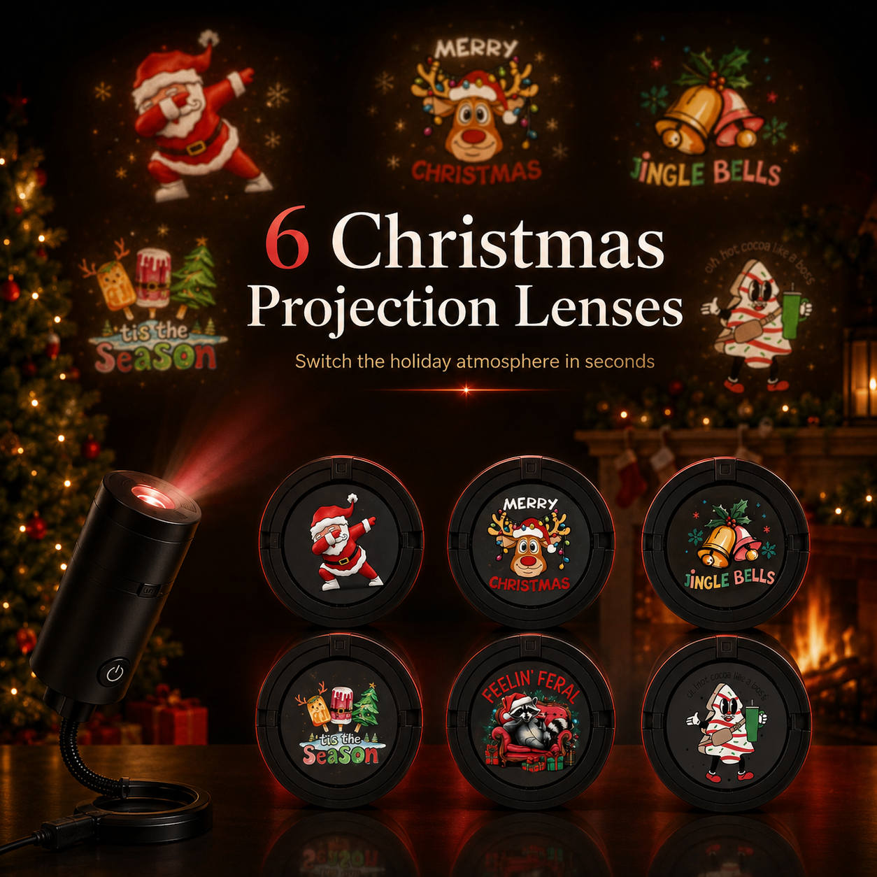 🎄 Christmas Limited Edition Projection Lenses Only – 6 Exclusive Festive Scenes - detail 1