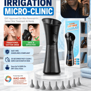 ENT-Approved Home Ear Irrigation Micro-Clinic System – German-Engineered Vortex Pulse Wax Removal Kit Compliant with AAO-HNS Guidelines (Save $1400+ on Clinic Visits!)