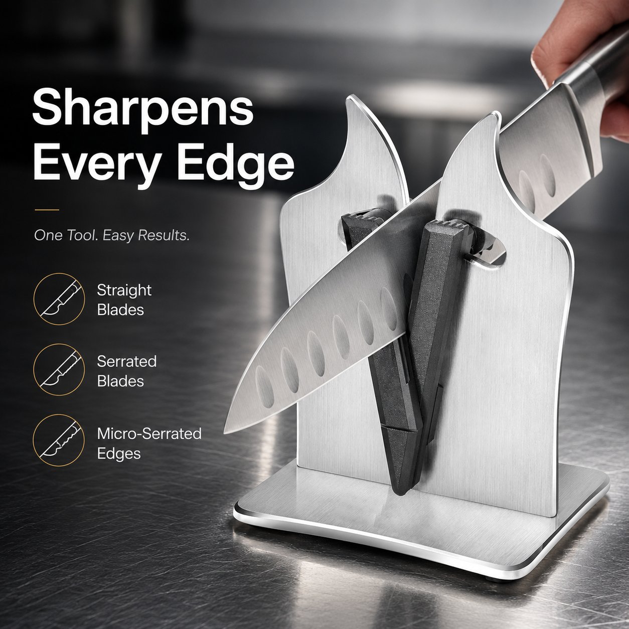 🔪Professional Stainless Steel Knife Sharpener – Fast Sharpening for Smooth, Wavy & Micro-Tooth Blades, Adjustable 11°-21° - detail 3