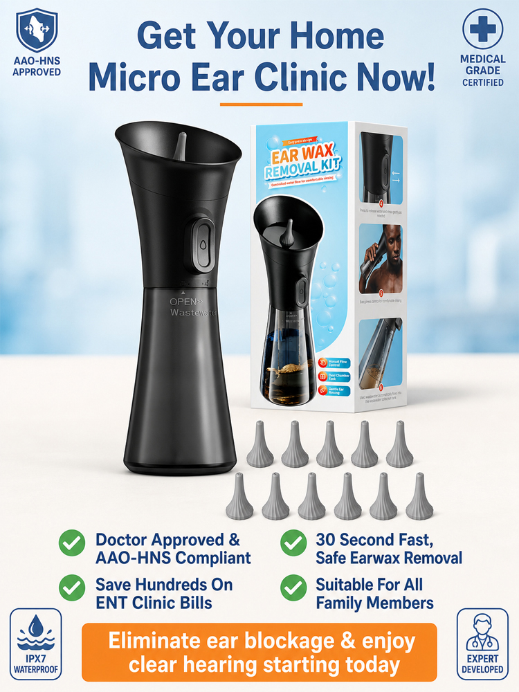 ENT-Approved Home Ear Irrigation Micro-Clinic System – German-Engineered Vortex Pulse Wax Removal Kit Compliant with AAO-HNS Guidelines (Save $1400+ on Clinic Visits!) - detail 1