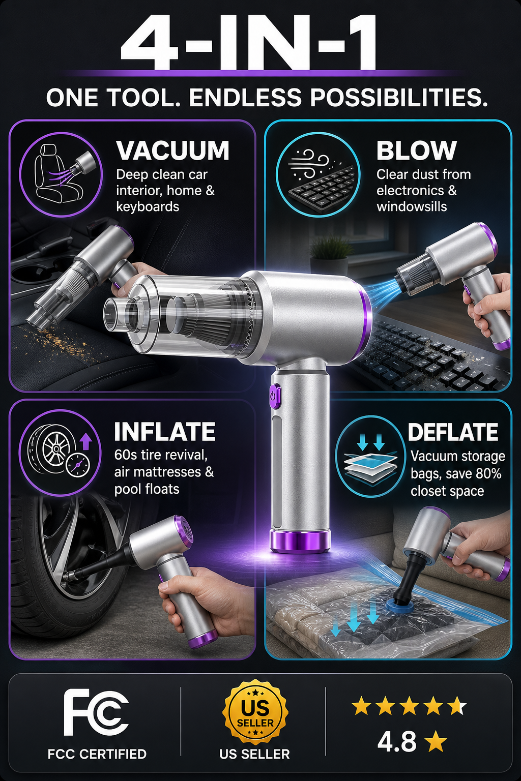 🌪️⚡ 32,000 Pa storm-force suction erases all dirt instantly! - detail 29