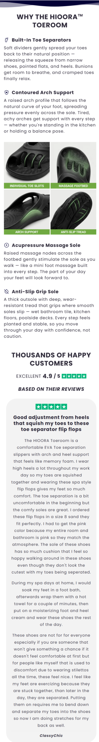 🦶 4-IN-1 FOOT RELIEF|TOE ROOM · ARCH SUPPORT · MASSAGE · CUSHIONING ✨ - detail 7