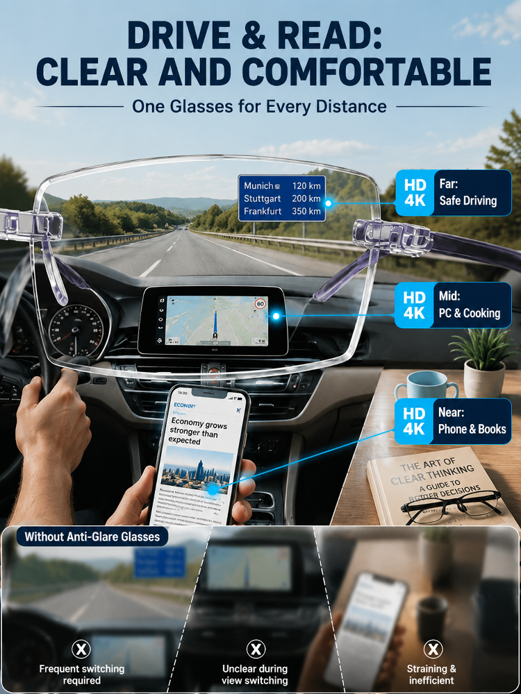0.01s Auto-Focus Progressive Glasses +1.00~+7.00D Stepless for Reading & Driving - detail 6
