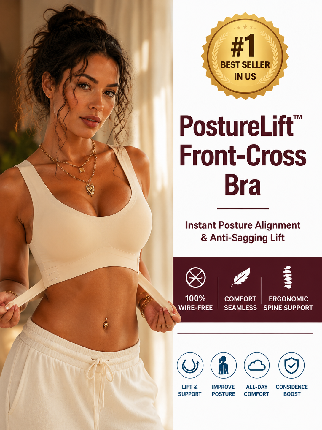 PostureLift™ Posture Correcting Seamless Bra | Lifts in 3s & Instantly Smooths Back Fat - detail 1